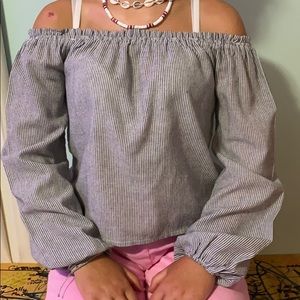 Stripped long sleeve top